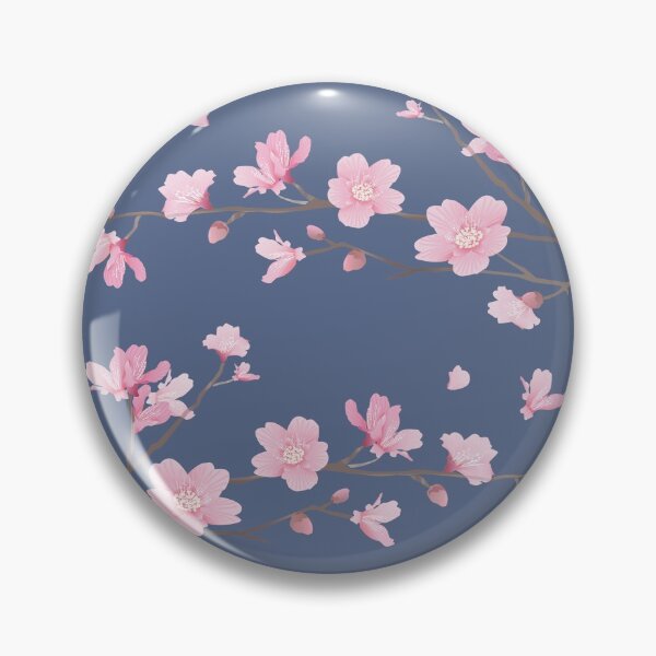 Item preview, Cherry Blossom flower plant - Denim blue designed and sold by designenrich.