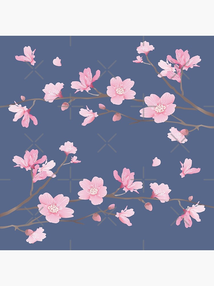 Bolsa de tela «Planta de flor de flor de cerezo - azul vaquero» de  designenrich | Redbubble