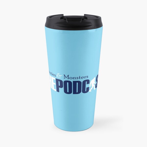 Mysteries and Monsters Blue & White Travel Mug