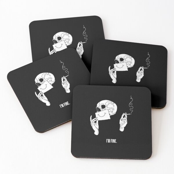 Item preview, I'm Fine - Smiling Skull Smoking A Cigarette designed and sold by shop4fun.