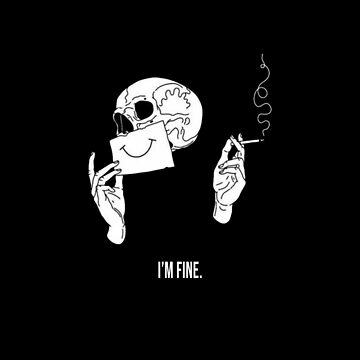 Skull With Cigarette - Etsy Australia