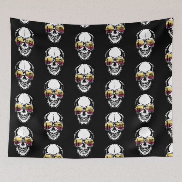 Artikelvorschau, Sommer Totenkopf Retro Sonnenuntergang Sonnenbrille entworfen und verkauft von Byfab.