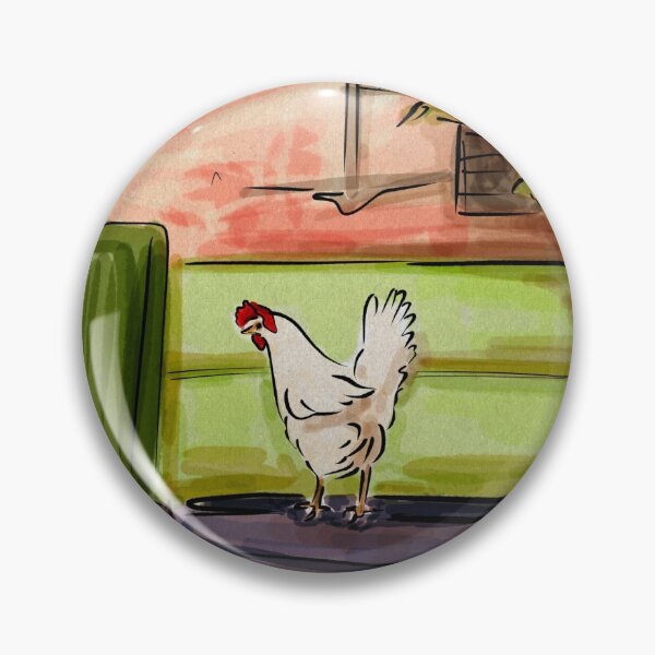 Item preview, Backyard with chickens colorful sketch designed and sold by NaliniLe.