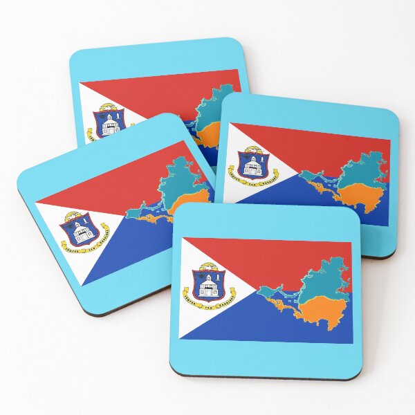 Item preview, St Saint Martin Flag with Map of St Martin Sint Maarten designed and sold by Havocgirl.