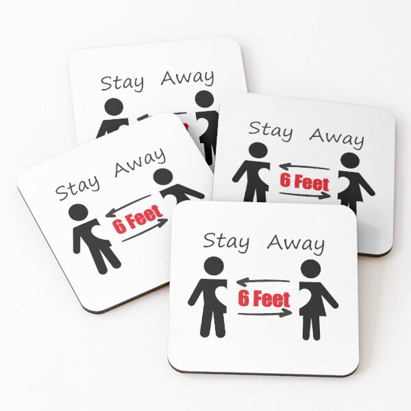 Item preview, Stay 6 feet away With Man And Women Icons Social Distancing Face Cover designed and sold by MerchSpot.