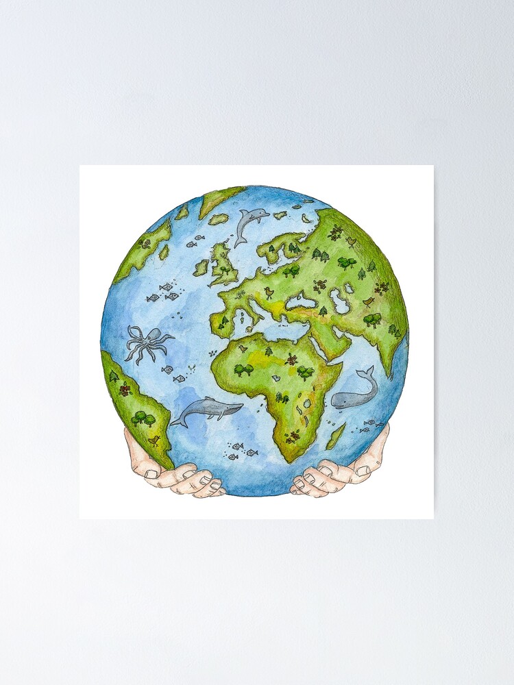 Our Earth In Your Hands Poster By Riedesigned Redbubble