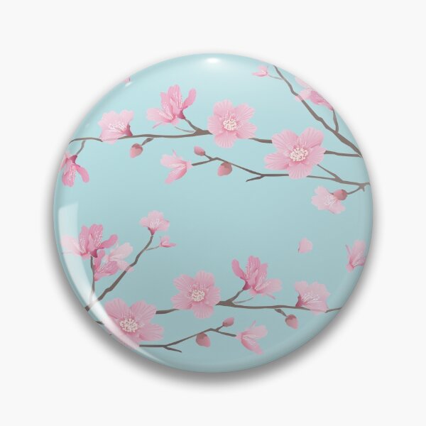 Item preview, Cherry Blossom flower plant - Duck Egg Blue designed and sold by designenrich.