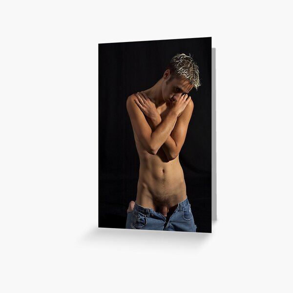 kneeling with arms crossed Greeting Card