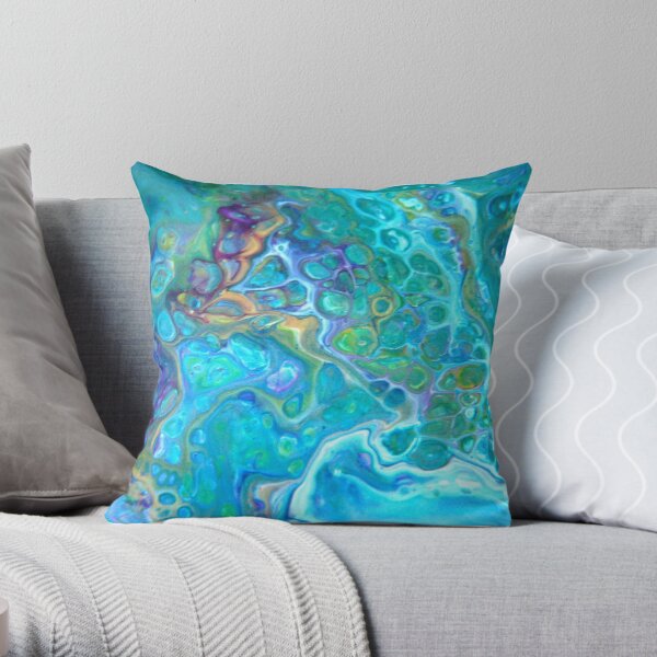 Fluid Nature - Oceanic islands - Abstract Acrylic Art by Fluid Nature Throw Pillow