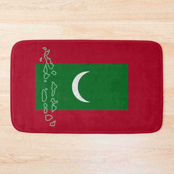 Item preview, Maldive Flag with Map of the Maldive Islands designed and sold by Havocgirl.
