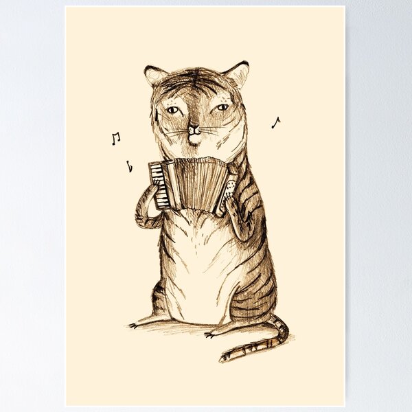 Item preview, Accordion Tiger designed and sold by SophieCorrigan.