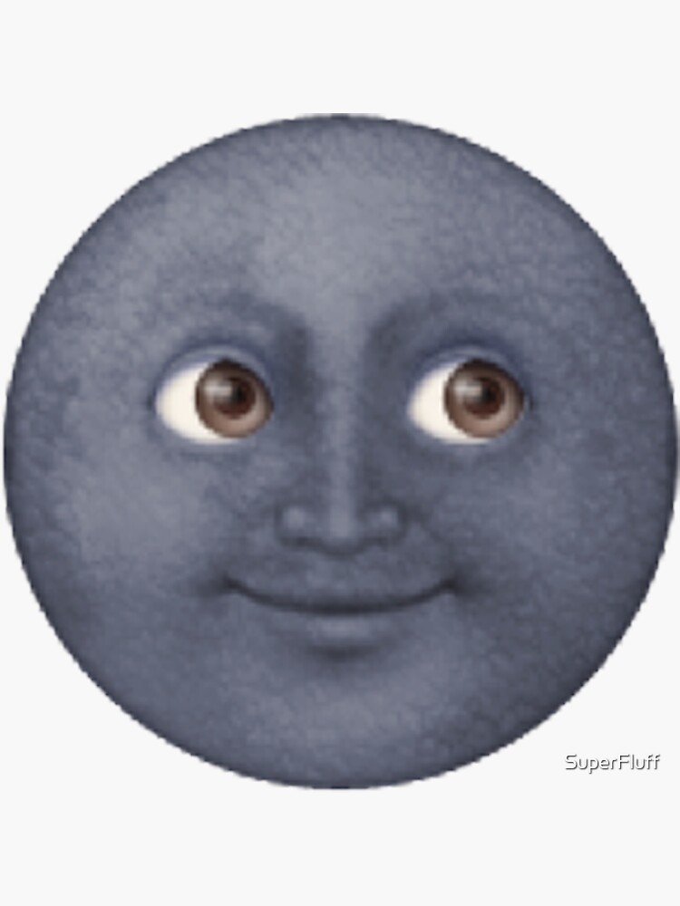 "Moon Emoji" Sticker by SuperFluff Redbubble