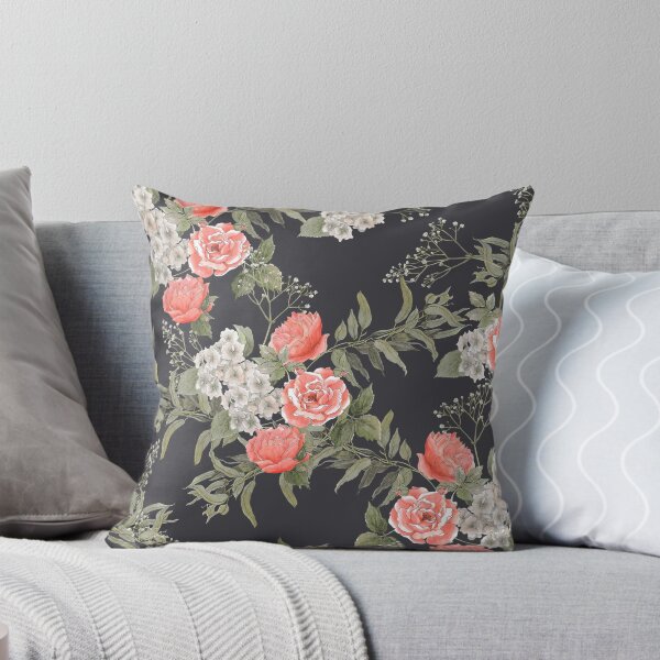 Item preview, Dark Floral Coral Rose Pattern #Winter #Plants #Vintage #Bouquet designed and sold by ANTHROPOLESLEY.