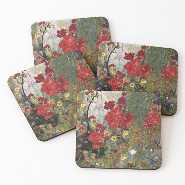 Item preview, Red geraniums spring garden designed and sold by sharlesart.