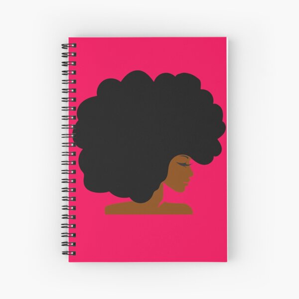 Big Curly Afro Natural Hair Black Woman Spiral Notebook