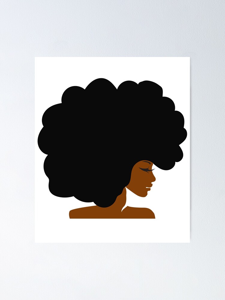 Big Curly Afro Natural Hair Black Woman
