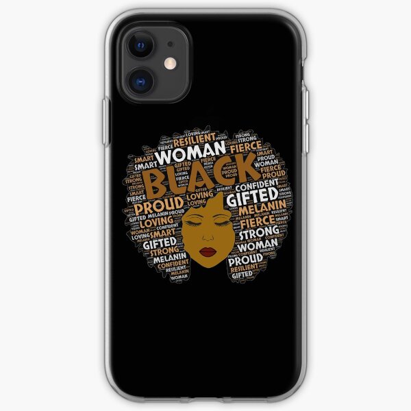 Black Woman Words in Afro Art iPhone Soft Case