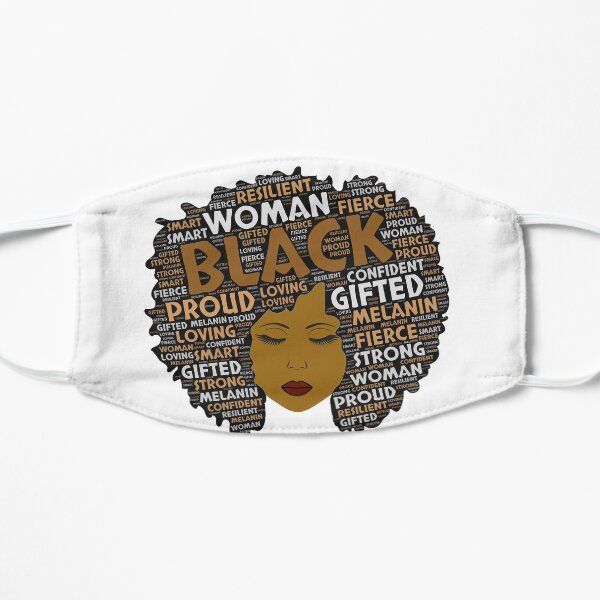 Black Woman Words in Afro Art Mask