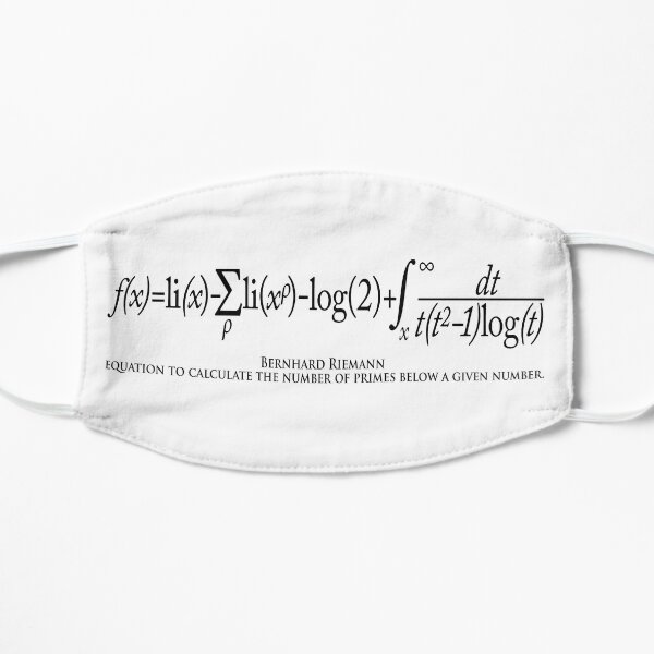 Bernhard Riemann, equation to calculate the number of primes below a given number. Flat Mask