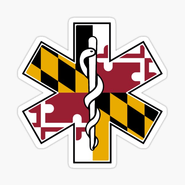 Item preview, EMS Star of Life Maryland Flag designed and sold by mwdugger.