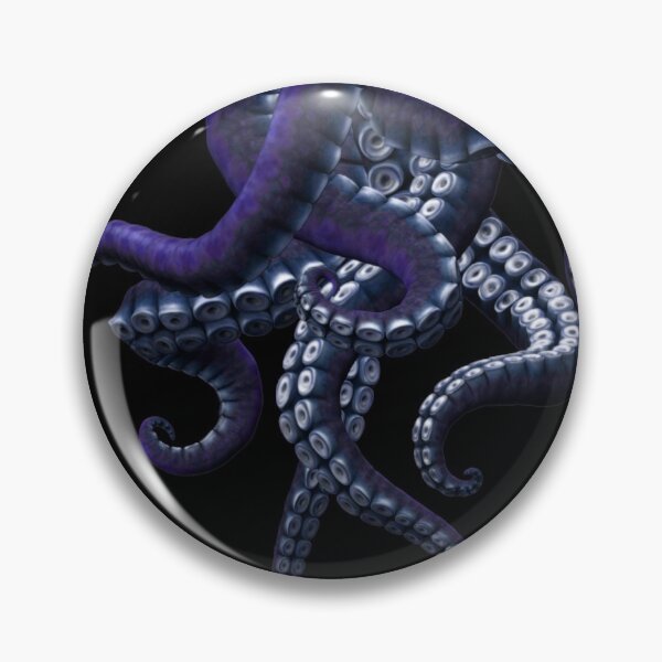 Item preview, 8 Tentacles in Blue on Black ~ from the Top designed and sold by motleythread.