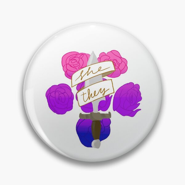Item preview, She/they pronoun sticker bi pride designed and sold by catbake.