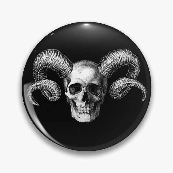Item preview, Human Skull Illustration 2 with Ram Horns designed and sold by avidfan2000.