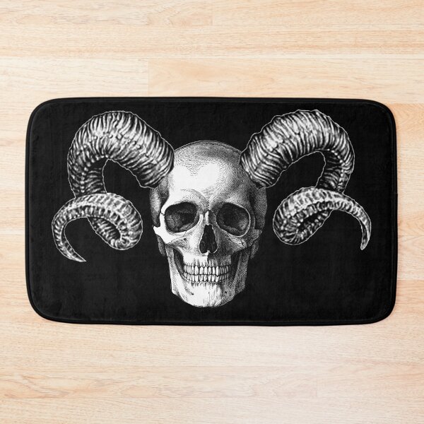 Item preview, Human Skull Illustration 2 with Ram Horns designed and sold by avidfan2000.