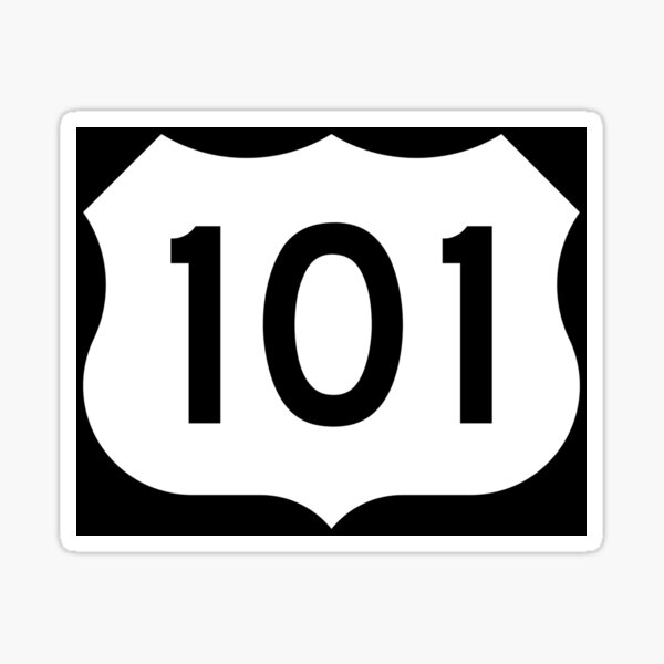 "US Route 101 California Highway Road Trip TShirt Car Bumper