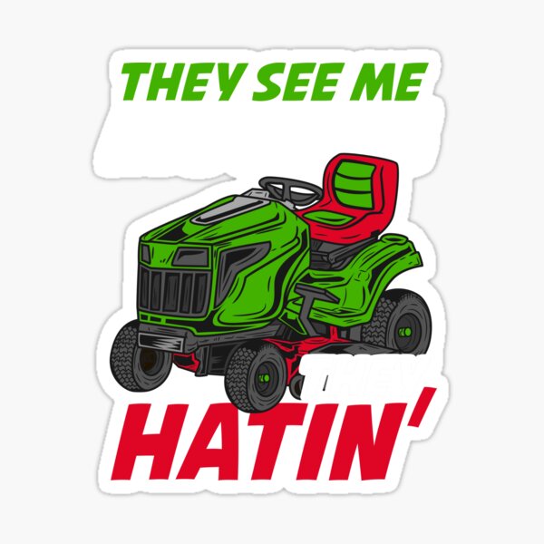 Home Décor Décor Decals, Stickers & Vinyl Art MAN ON RIDING MOWER LAWN