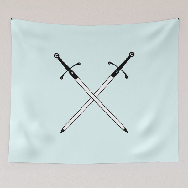 Item preview, two white and black crossed swords designed and sold by loiret1958.