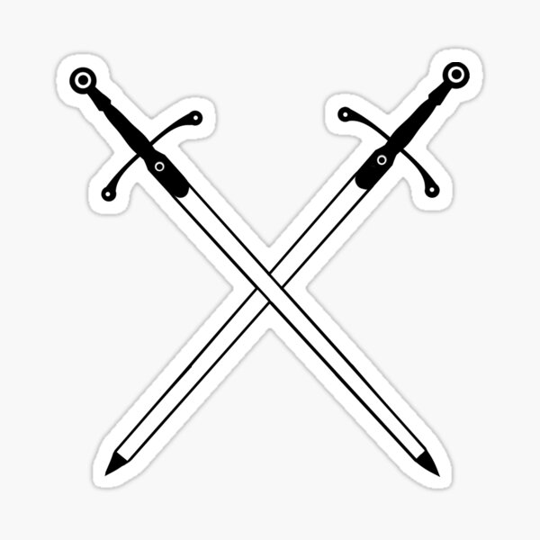 Two Crossed Swords Sticker