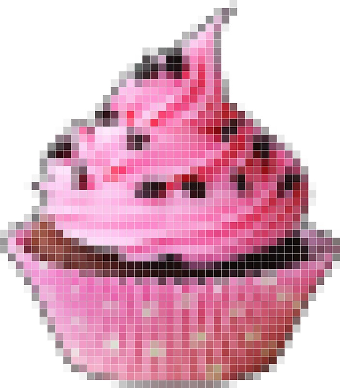 "Pink Pixel Art Cupcake" Stickers by legitthreads | Redbubble