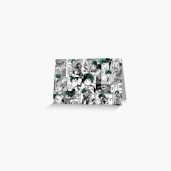 My Hero Academia Deku Manga Collage Carte de vœux