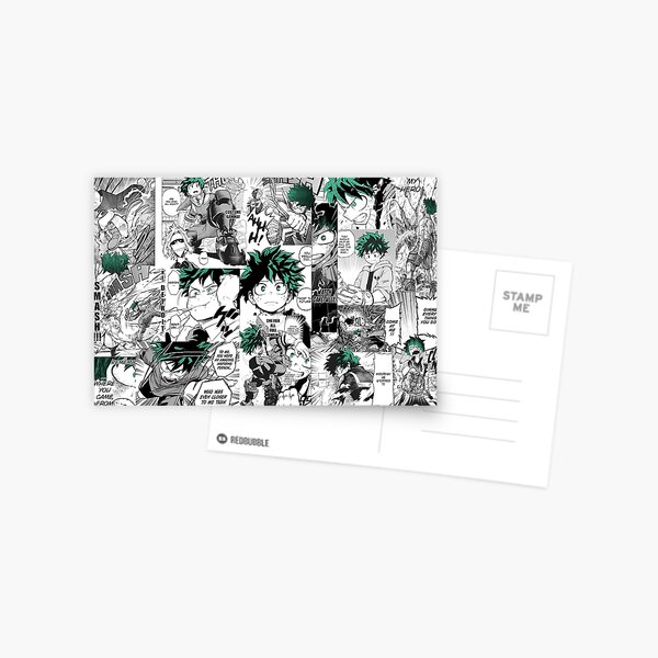 My Hero Academia Deku Manga Collage Carte postale