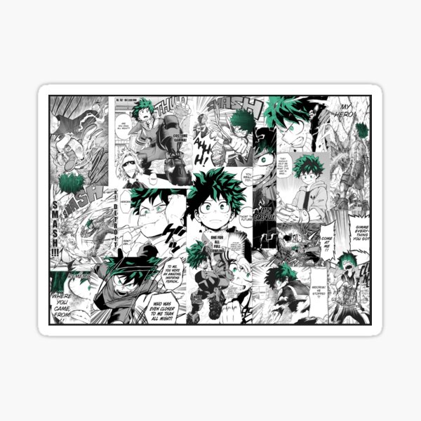 My Hero Academia Deku Manga Collage Sticker