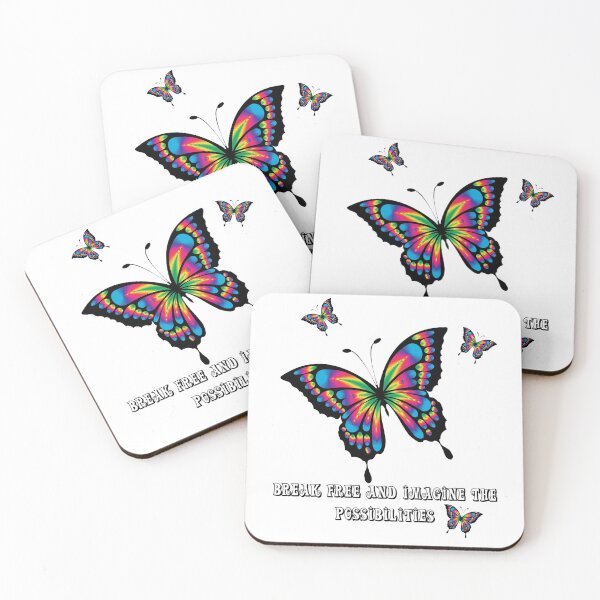 Item preview, BREAK FREE AND IMAGINE THE POSSIBILITIES COLORFUL BUTTERFLY DESIGN designed and sold by Cturan.