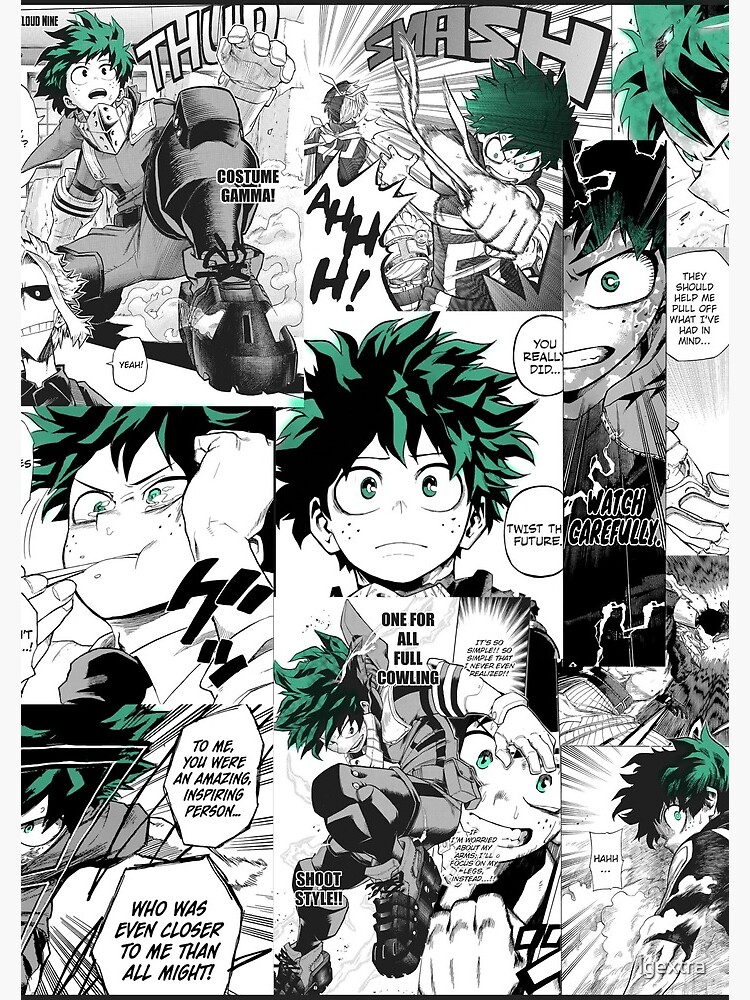 "My Hero Academia Deku Manga Collage " Spiral Notebook by