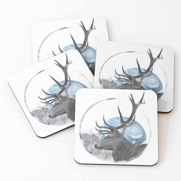 Item preview, Deer-moon composition, modern montage designed and sold by SoftFigurine.