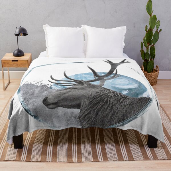 Item preview, Deer-moon composition, modern montage designed and sold by SoftFigurine.