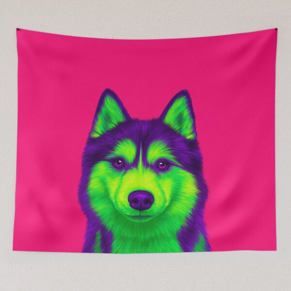 Item preview, Purple and Green Husky designed and sold by NeonFuzz.