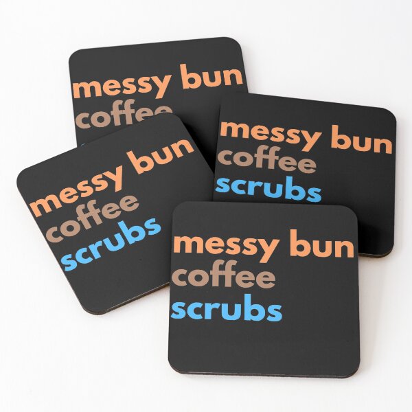 Item preview, messy bun coffee scrubs! CUTE Simple  Healthcare Medical Science Microbiology designed and sold by Hippiesole.