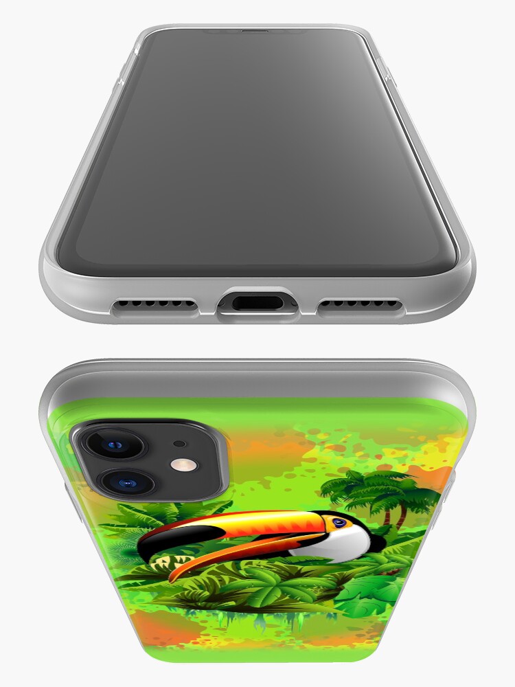 Alternate view of Toucan on Wild Green Jungle iPhone Case & Cover