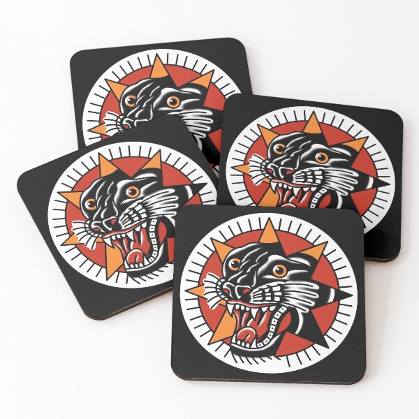 Item preview, panther traditional tattoo star designed and sold by SuburbanStoic.