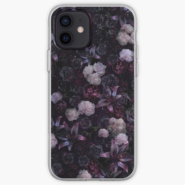 Midsummer Nights Dream #Dark Floral #Midnight #Black #Rose #Night iPhone Soft Case