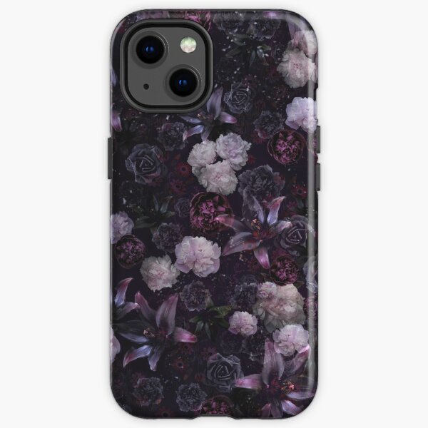 Midsummer Nights Dream #Dark Floral #Midnight #Black #Rose #Night iPhone Tough Case
