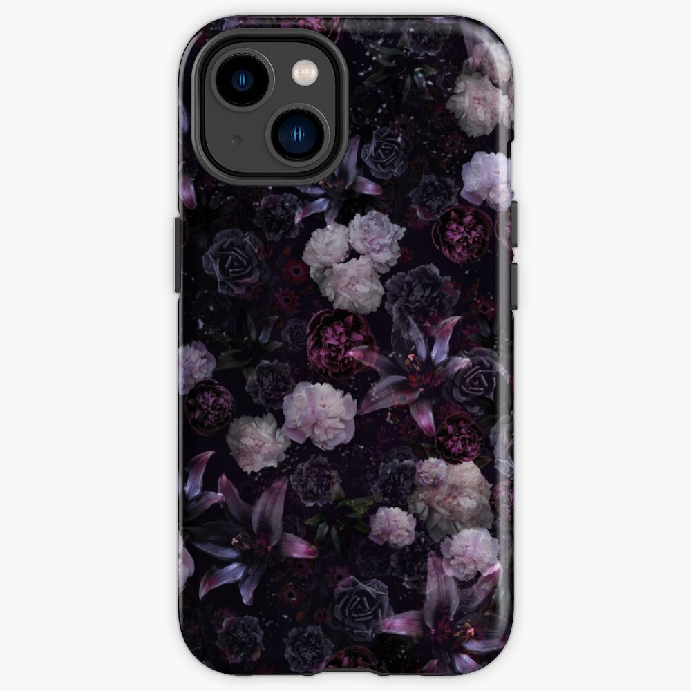 Midsummer Nights Dream #Dark Floral #Midnight #Black #Rose #Night iPhone Case