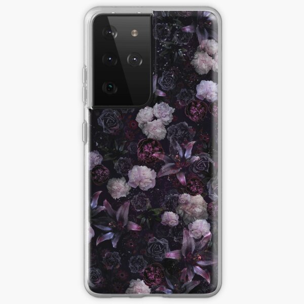 Midsummer Nights Dream #Dark Floral #Midnight #Black #Rose #Night Samsung Galaxy Soft Case