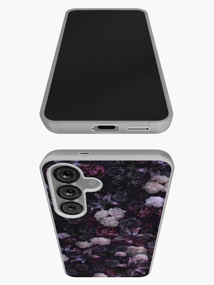 Aperçu 3 sur 4. Coque Samsung Galaxy avec l'œuvre Songe d'une nuit d'été #Floral sombre #Minuit #Noir #Rose #Nuit créée et vendue par ANTHROPOLESLEY.