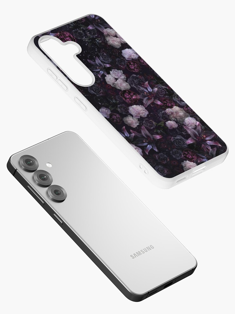 Aperçu 2 sur 4. Coque Samsung Galaxy avec l'œuvre Songe d'une nuit d'été #Floral sombre #Minuit #Noir #Rose #Nuit créée et vendue par ANTHROPOLESLEY.